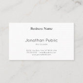 Carte De Visite Professionnel chic moderne Luxe de plaine d'argent (Dos)