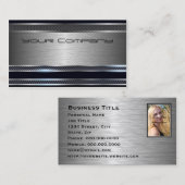 Carte de visite professionnel chic noir et argent (Devant / Derrière)