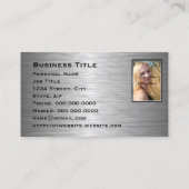 Carte de visite professionnel chic noir et argent (Dos)