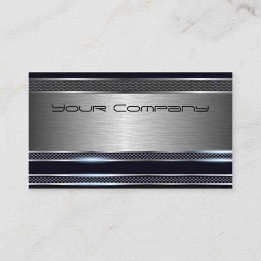 Carte de visite professionnel chic noir et argent (Devant)