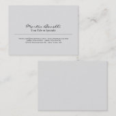 Carte de visite professionnel chubby élégant gris (Devant / Derrière)