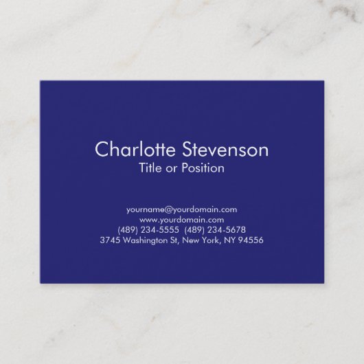 Carte De Visite Professionnel Chubby Midnight Blue Consultant (Devant)