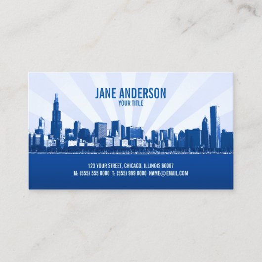 carte de visite professionnel City Skyline (Devant)