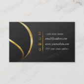 Carte De Visite Professionnel Classic Elegant Black Gold (Dos)