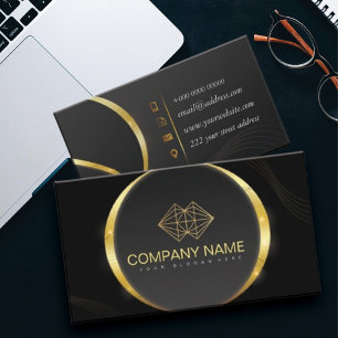 Carte De Visite Professionnel Classic Elegant Black Gold