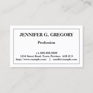 Carte de visite professionnel classique