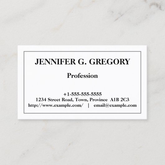 Carte de visite professionnel classique (Devant)