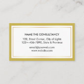 Carte De Visite Professionnel classique d'échelle d'or d'avocat (Dos)