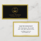 Carte De Visite Professionnel classique d'échelle d'or d'avocat (Devant / Derrière)