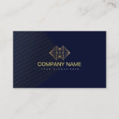 Carte De Visite Professionnel Classique Élégant Bleu Or (Devant)