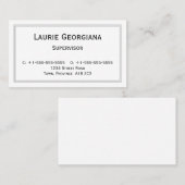 Carte de visite professionnel classique et vintage (Devant / Derrière)