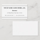 Carte de visite professionnel classique, juridique (Devant / Derrière)