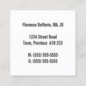 Carte de visite professionnel classique, juridique (Dos)