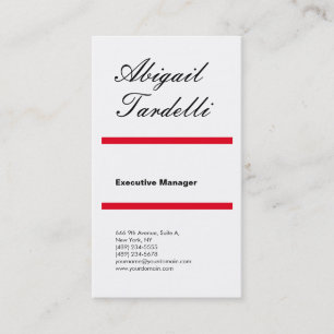 Carte De Visite Professionnel classique minimaliste rouge blanc