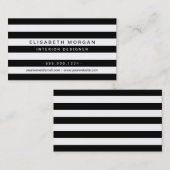 Carte De Visite Professionnel Classique Noir Blancs (Devant / Derrière)