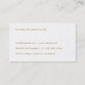 Carte De Visite Professionnel classique simple élégant brillant (Dos)