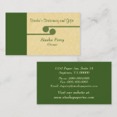 Carte de visite professionnel classique, vert (Devant / Derrière)