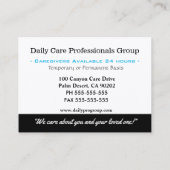 Carte De Visite Professionnel Compassion attentive (Dos)