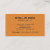 Carte De Visite Professionnel comptable Orange brillant noir perso (Dos)