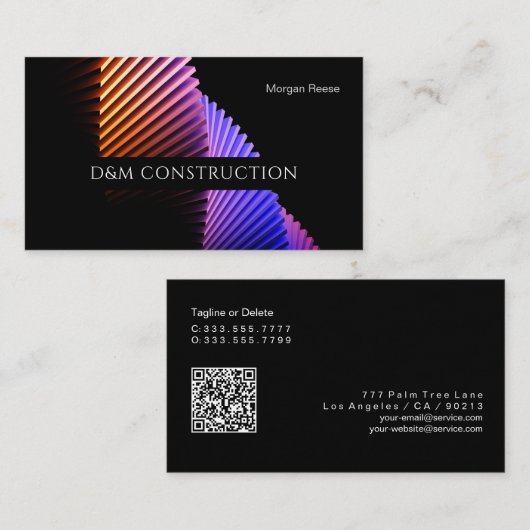 Carte De Visite Professionnel, conception intelligente, code QR (Devant / Derrière)