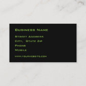 Carte de visite professionnel couleur noir et pers (Dos)