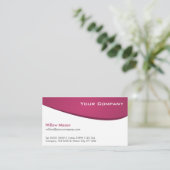 Carte de visite professionnel courbé blanc violet (Debout devant)