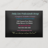 Carte De Visite Professionnel courtois et courtois à fleur rose Pe (Dos)