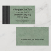 Carte de visite professionnel/créatif de vert (Devant / Derrière)