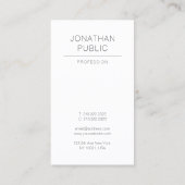 Carte De Visite Professionnel Créatif Moderne Sleek Plain Luxe (Dos)
