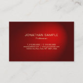 Carte De Visite Professionnel Creative Black Red Damask Luxe (Dos)