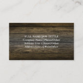 Carte De Visite Professionnel Créez votre propre charpentier en bo (Dos)