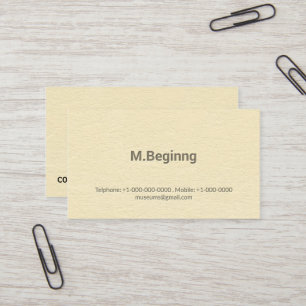 Carte De Visite Professionnel crème d'impression typographique
