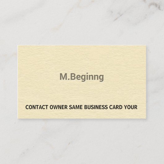 Carte De Visite Professionnel crème d'impression typographique (Dos)