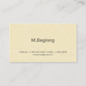 Carte De Visite Professionnel crème d'impression typographique (Devant)