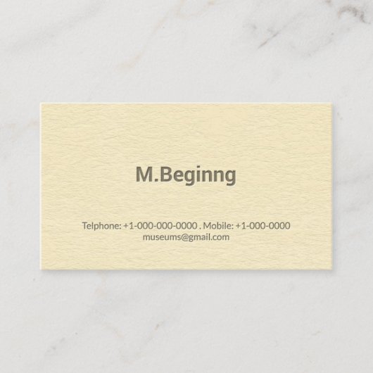 Carte De Visite Professionnel crème d'impression typographique (Devant)