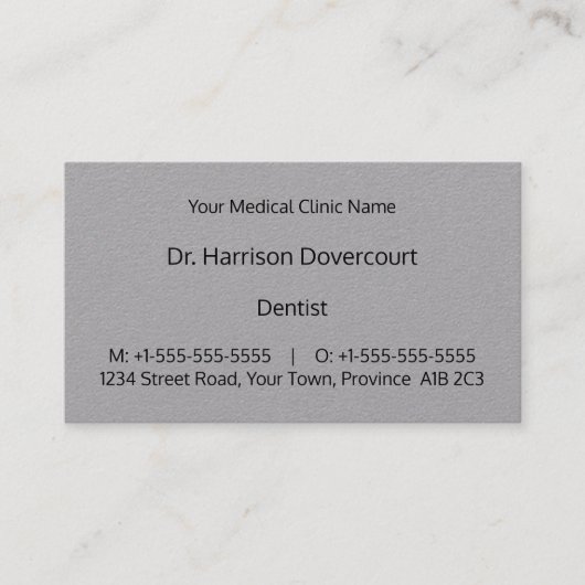 Carte de visite professionnel Dapper Médicale (Devant)
