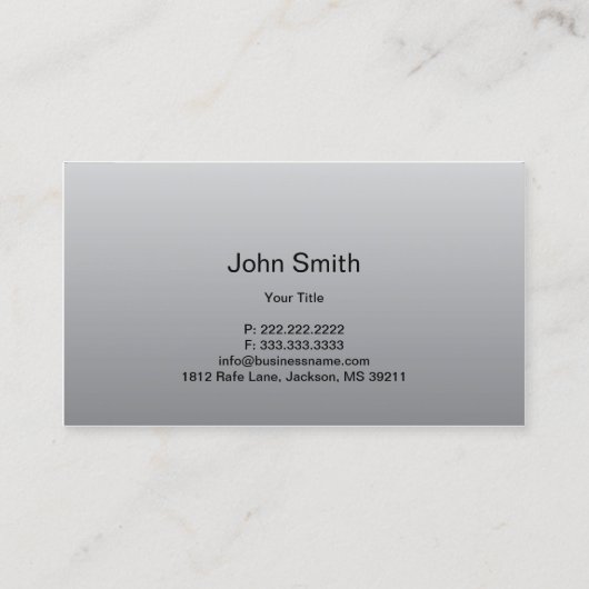 Carte de visite professionnel d'argent de (Dos)