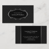 Carte De Visite Professionnel d'argent de noir d'avocat de (Devant / Derrière)