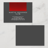 Carte de visite professionnel de bande rouge gris  (Devant / Derrière)