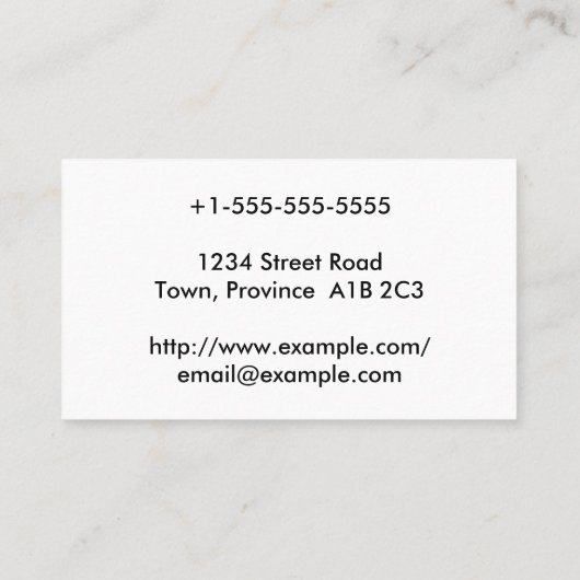 Carte de visite professionnel de base et conservat (Dos)