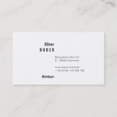 Carte De Visite Professionnel de Bavière (Dos)