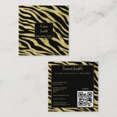 Carte de visite professionnel de beauté noir et or (Devant / Derrière)