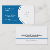 Carte de visite professionnel de bleu d'en (Devant / Derrière)