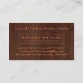 Carte De Visite Professionnel de bois Brown à deux tons (Dos)