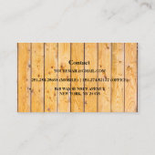 Carte de visite professionnel de charpentier en bo (Dos)