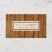 Carte de visite professionnel de charpentier en bo (Devant)