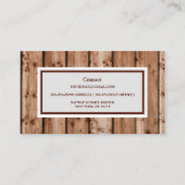 Carte de visite professionnel de charpentier en bo (Dos)