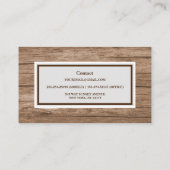 Carte de visite professionnel de charpentier en bo (Dos)