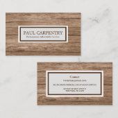 Carte de visite professionnel de charpentier en bo (Devant / Derrière)