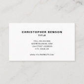 Carte de visite professionnel de chauffage et de r (Dos)